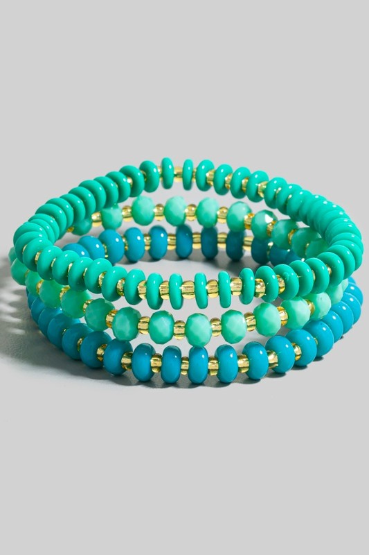 Stone & Glass Mixed Beaded Bracelet Set