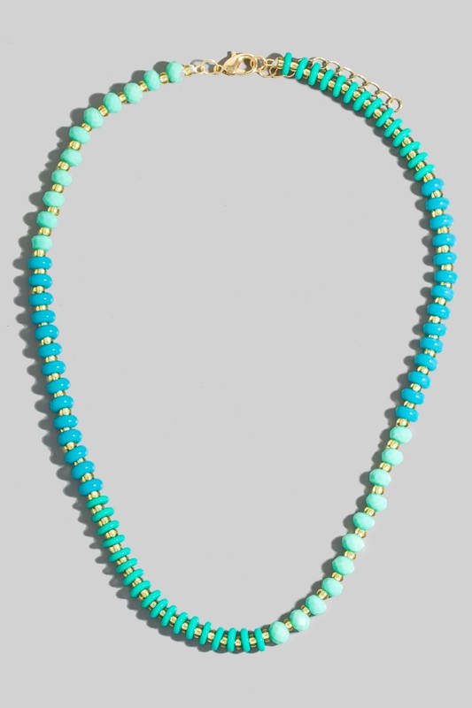 Stone & Glass MIxed Beaded Necklace