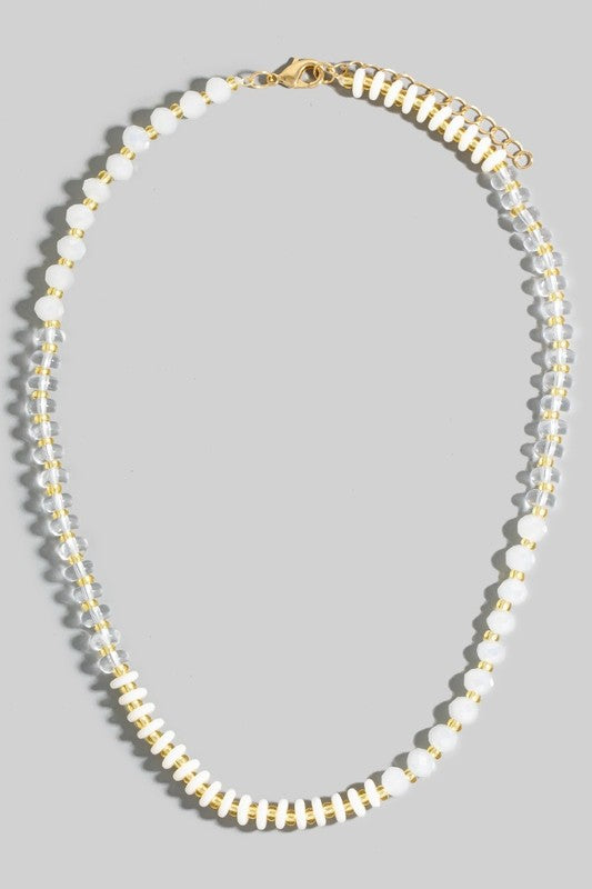 Stone & Glass MIxed Beaded Necklace