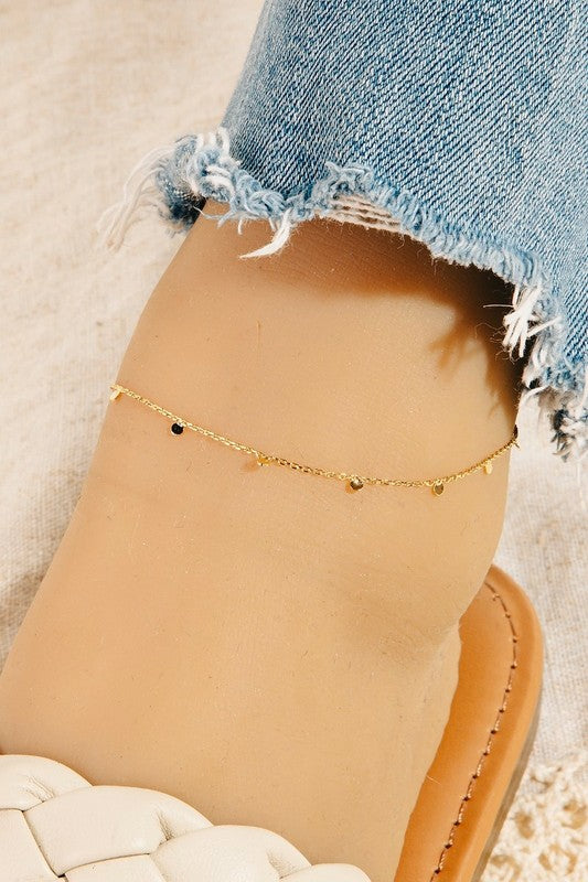 Dainty Metal Disk Anklet