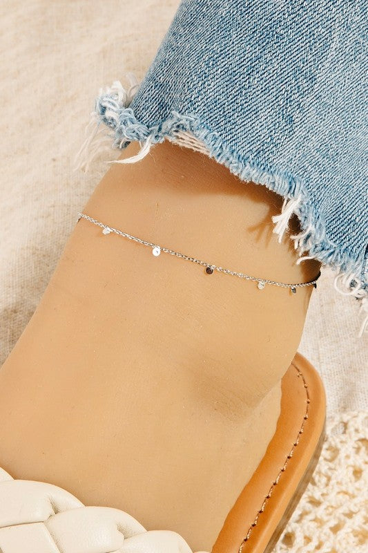 Dainty Metal Disk Anklet