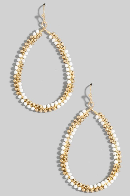 Seed Bead Color Block Teardrop Earring