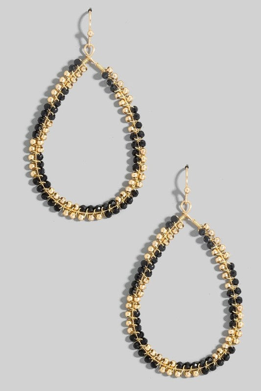 Seed Bead Color Block Teardrop Earring