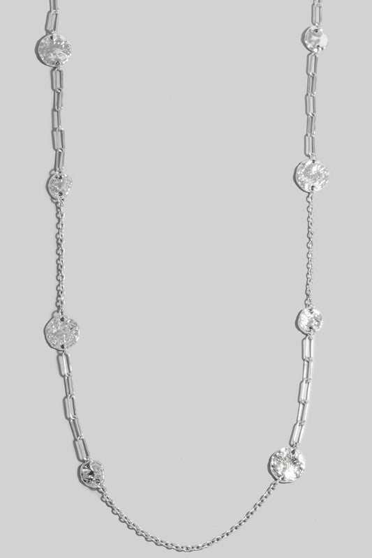 Hammered Coins Stationary Chain Necklace