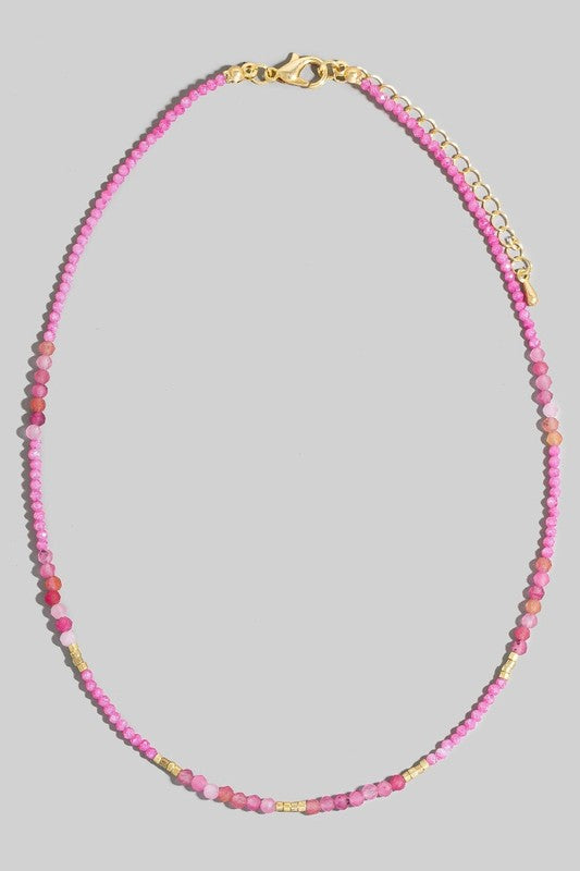 Mixed Seed Bead Simple Necklace