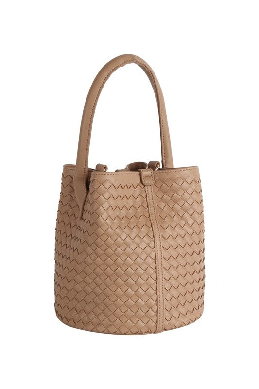 Basket Weave Bucket Bag