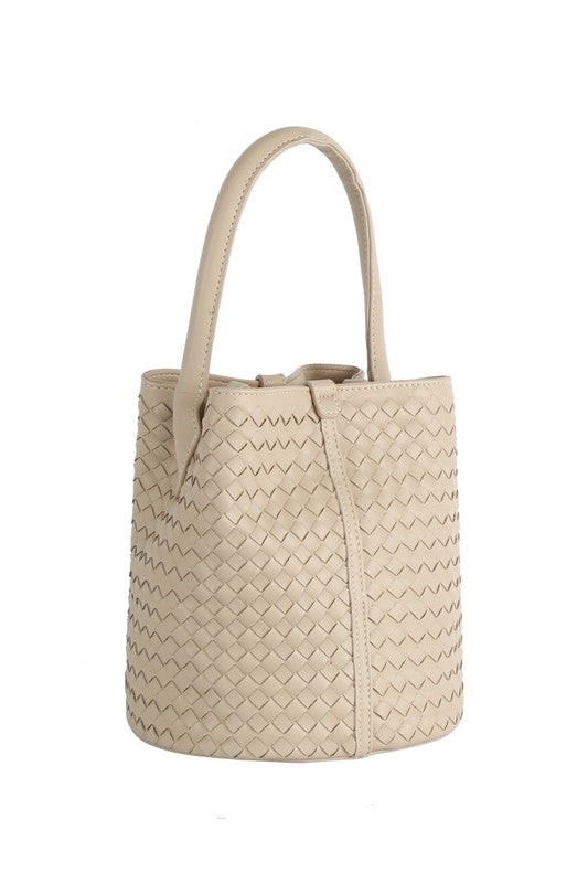 Basket Weave Bucket Bag