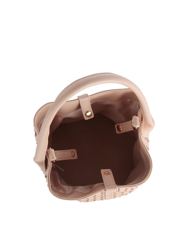 Basket Weave Bucket Bag