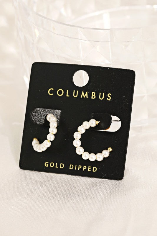 Tiny Pearl Hoop Earrings