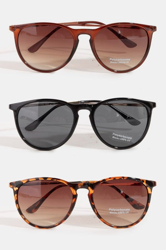 Acetate Frame Round Lens Sunglasses