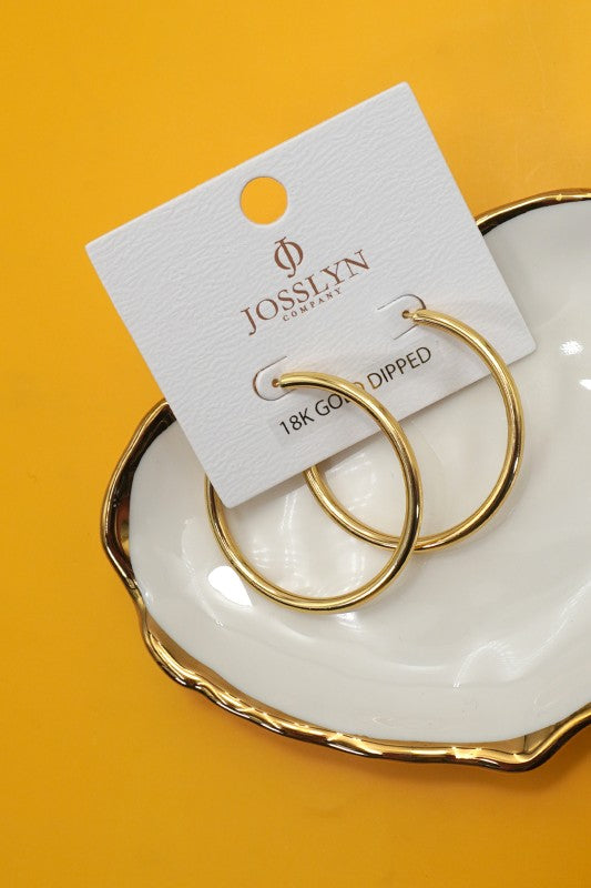 Gold Post Back Hoop Earring