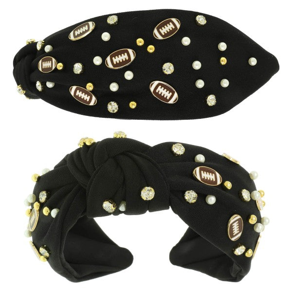 Enamel Football Knot Headband