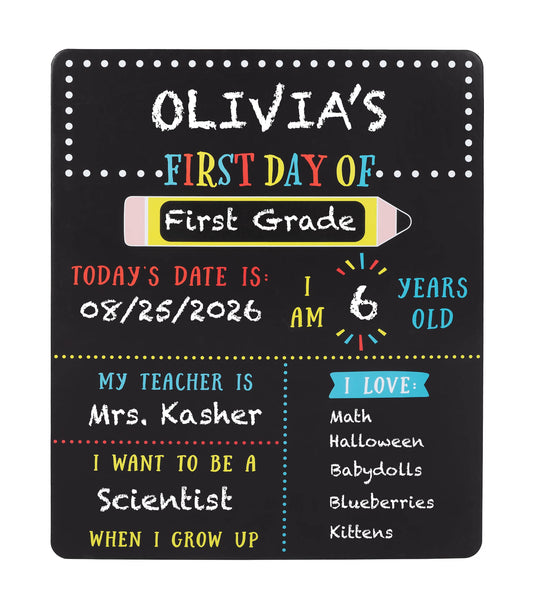 First Day and Last Day of School Reversible Chalkboard