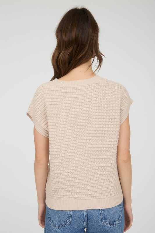 Ribbed Button Down Knit Cardigan Vest