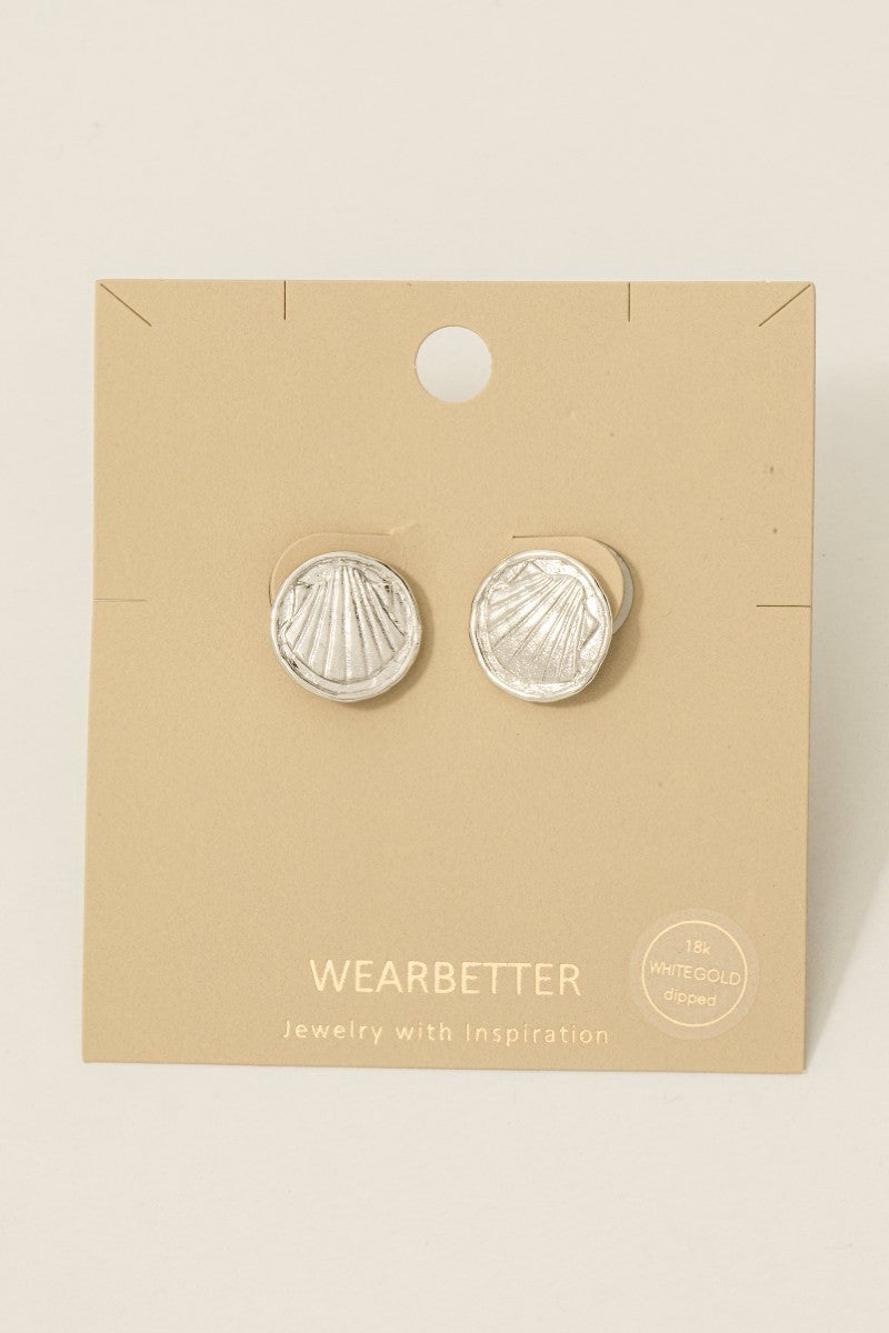 Stamped Shell Disk Earring