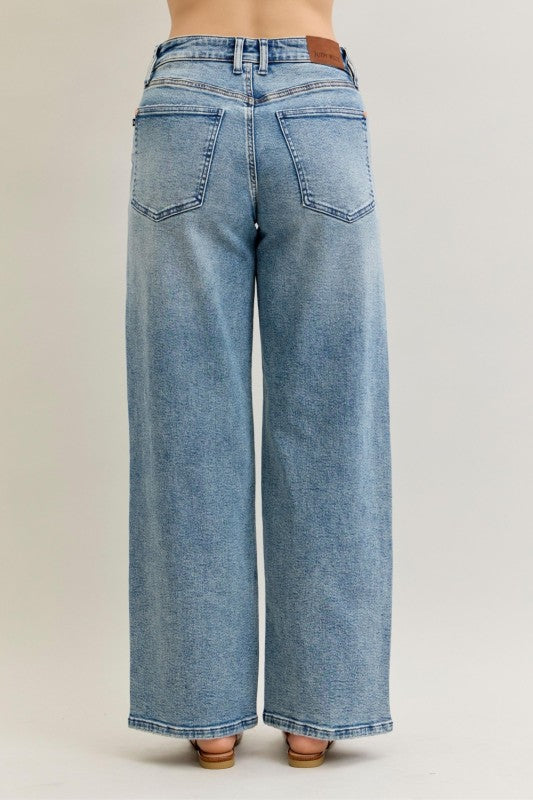 High Waist Wide Leg Light Vintage Denim