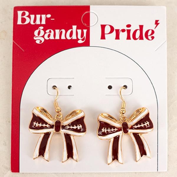 Gameday Enamel Bow Dangle Earring