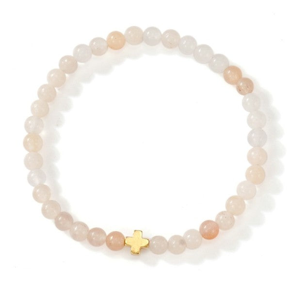 Natural Stone Cross Single Bracelet