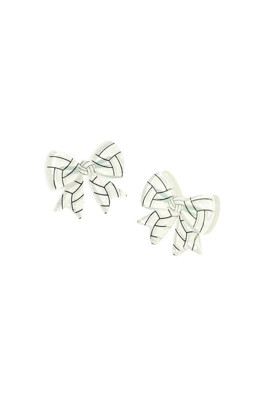 Acrylic Sports Bow Stud Earring