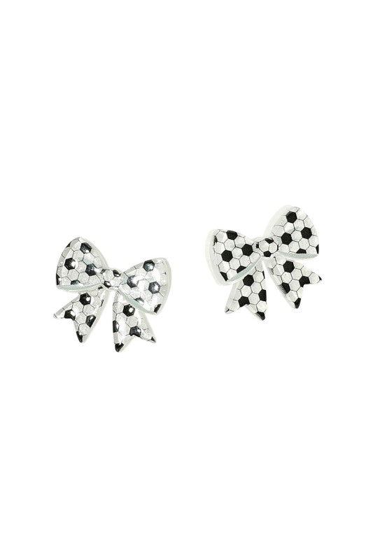 Acrylic Sports Bow Stud Earring