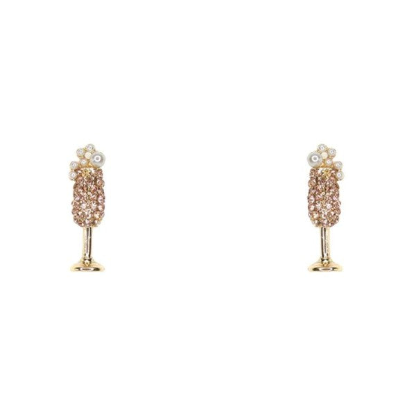 Champagne Glass Stud Earring