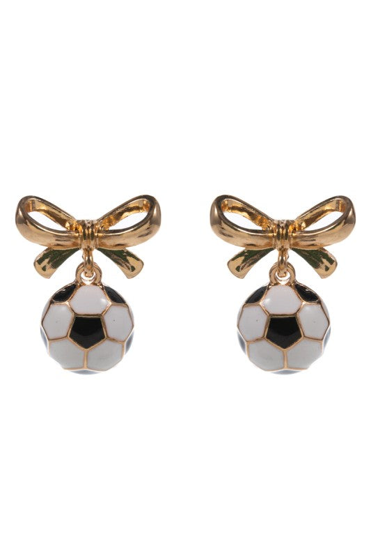 Gold Bow Sport Dangle Earring
