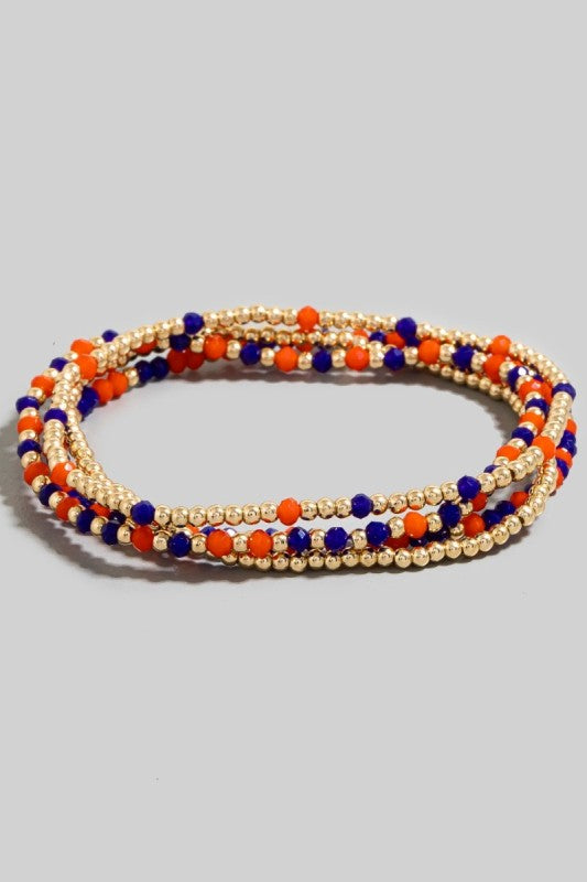 Gameday Mini Gold Ball Beaded Bracelet Set
