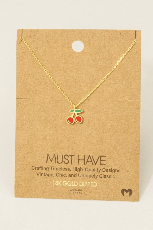 Epoxy Cherry Must Have Necklace