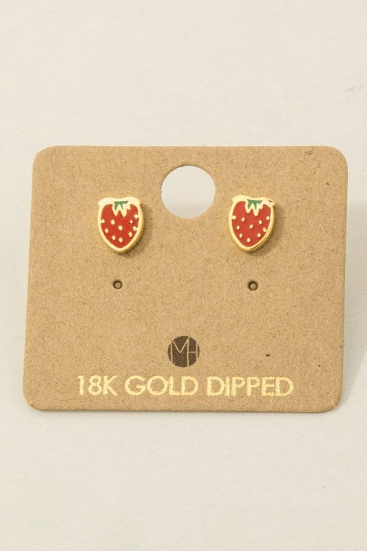 Epoxy Strawberry Must Have Stud Earring