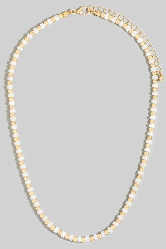 Round & Gold Ball Beaded Necklace