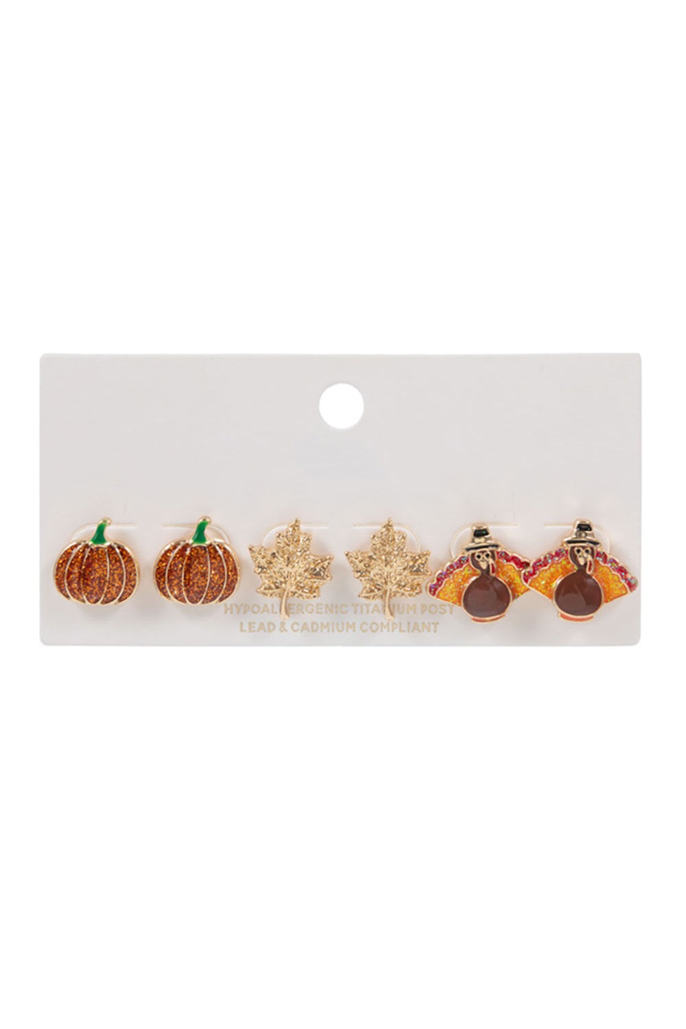 Pumpkin ,Leaf & Turkey Earring Set