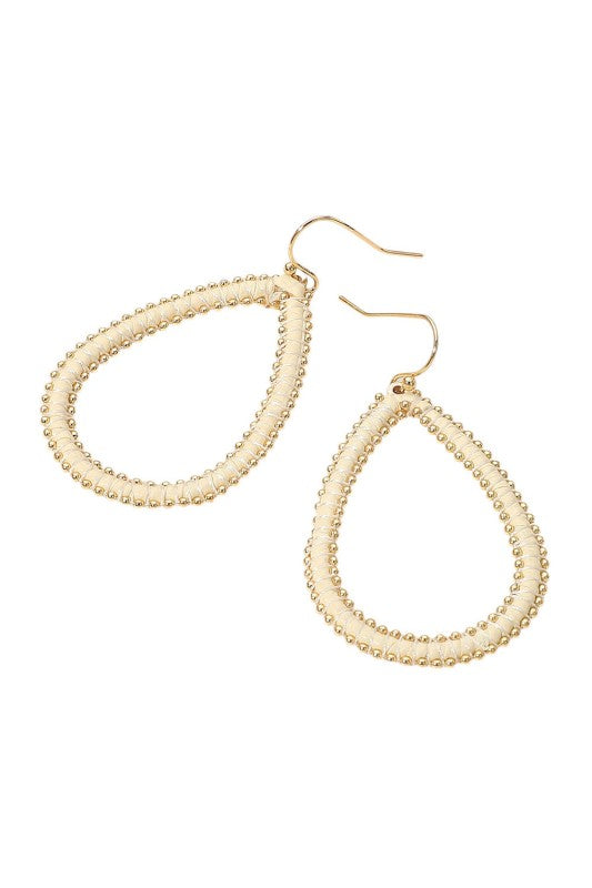 Stud Wrapped Teardrop Earring