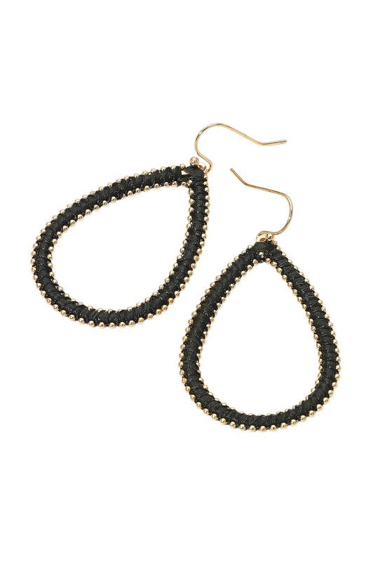 Stud Wrapped Teardrop Earring