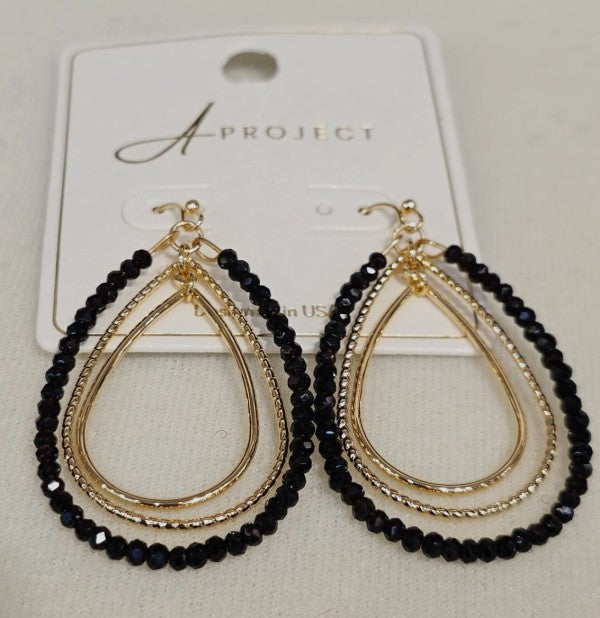 Beaded Layered Teardrop Earring