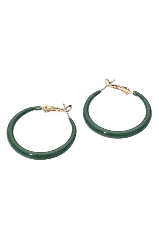 Resin Color Dipped Hoop Earrings