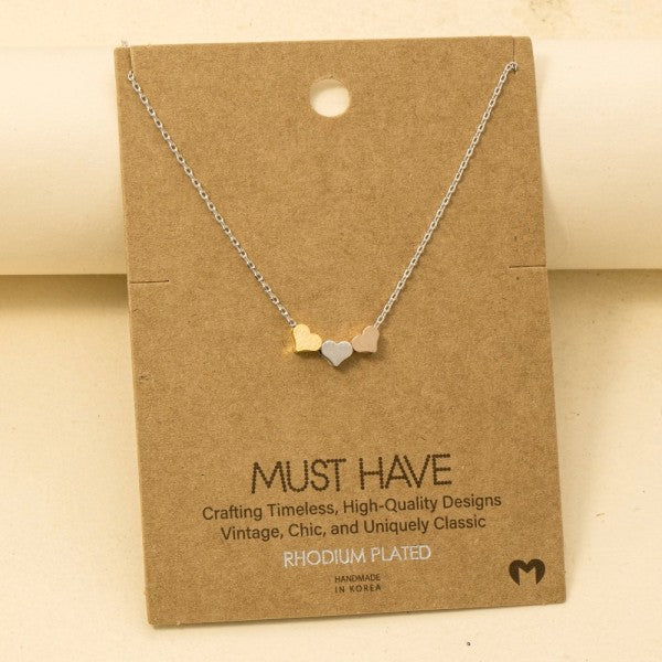 Three Mini Hearts Must Have Necklace