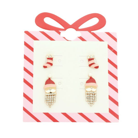 Christmas Theme Set of 2 Stud Earring Sets