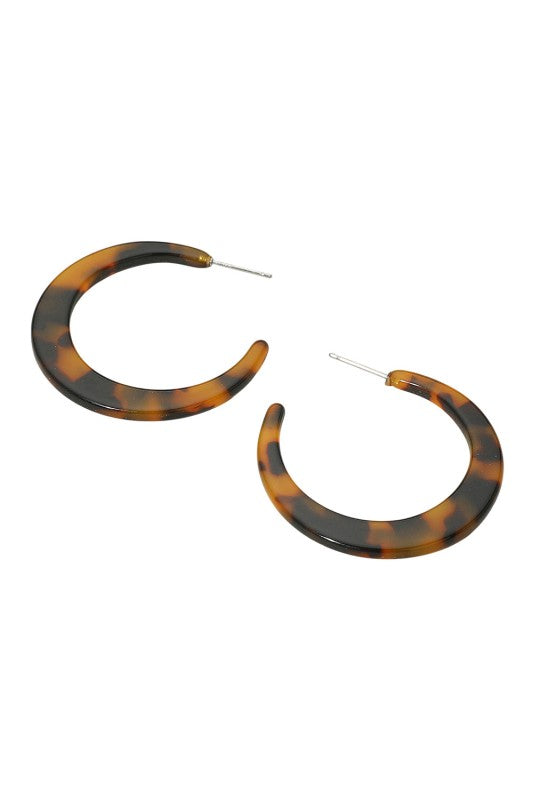 Tortoise Crescent Hoop Earring