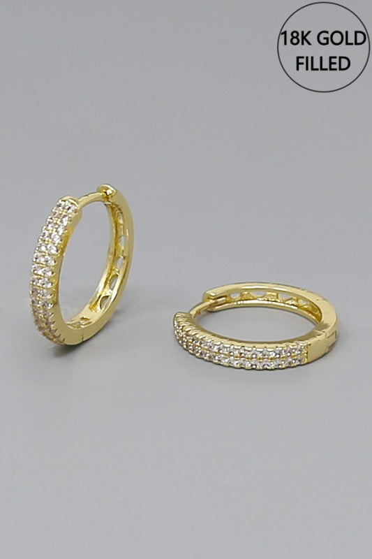 CZ Filled MIni Hoop Earring
