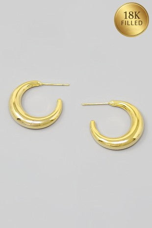 Gold Filled Crescent Hoop Earrings