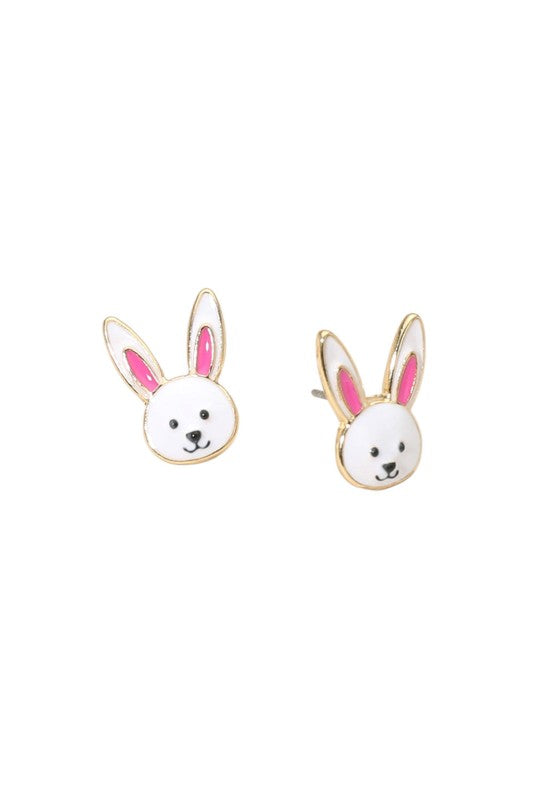 Enamel Bunny Stud Earring
