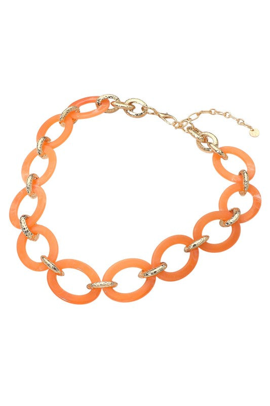 Chunky Resin Oval Link Necklace
