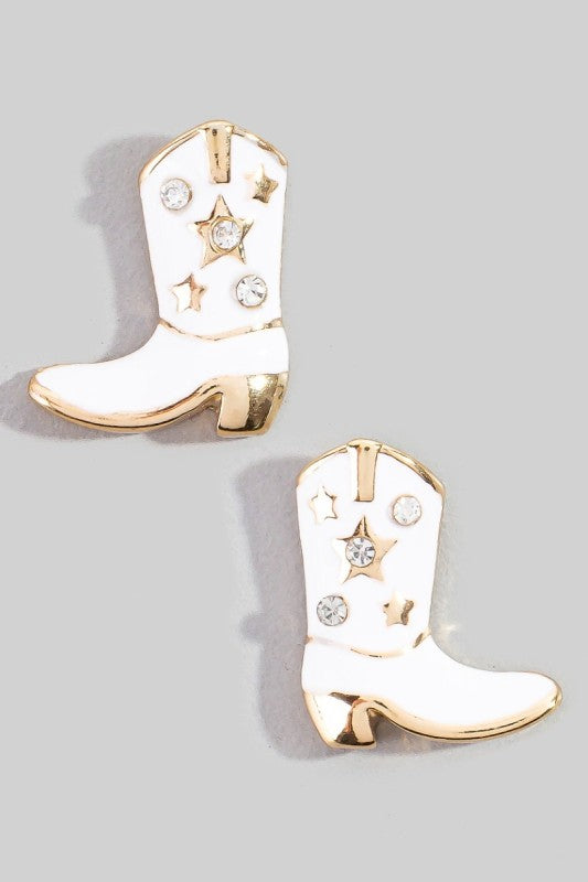 Enamel Boot Stud Earring