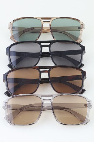 Transparent Straight Aviator Sunglasses