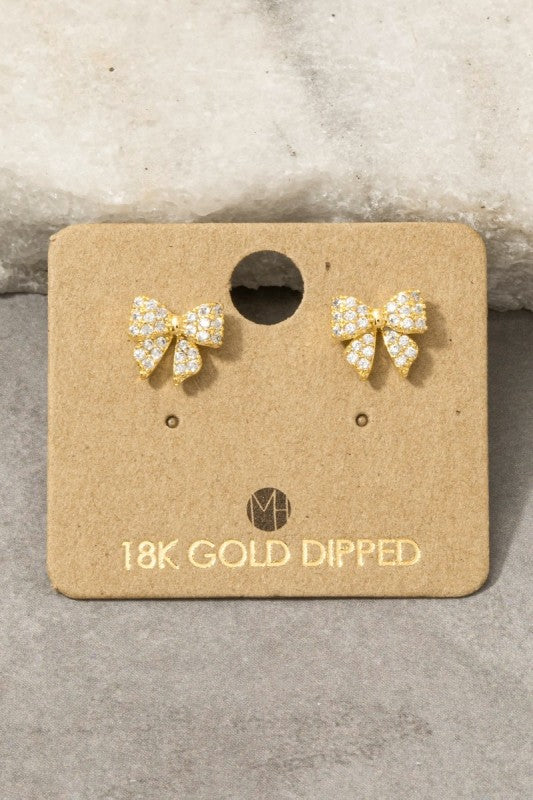 CZ Pave Mini Bow Must Have Stud Earring