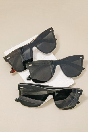 Acetate Frame Sporty Shield Sunglasses