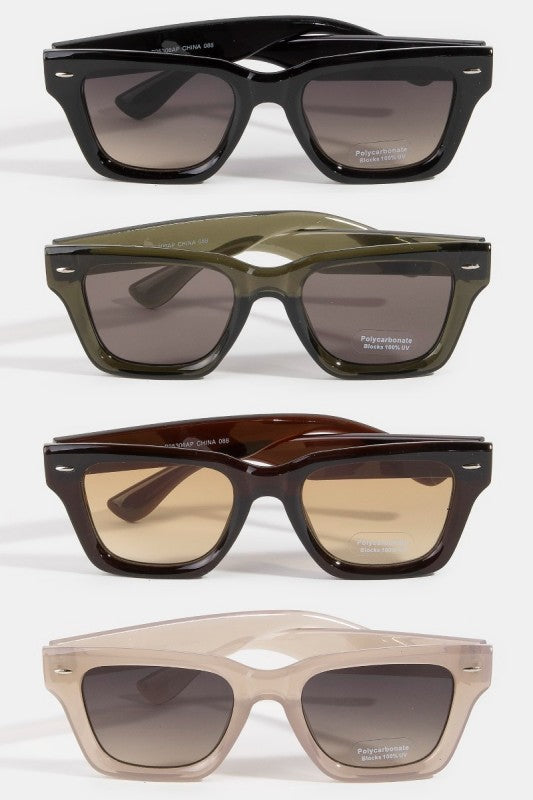 Rectangle Wayfarer Thick Frame Sunglasses