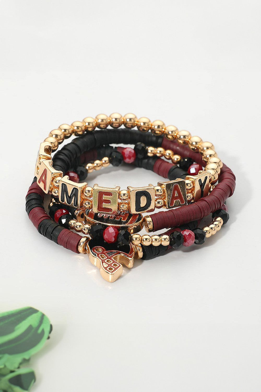 Gameday Squares Heshi Beaded Bracelet Set