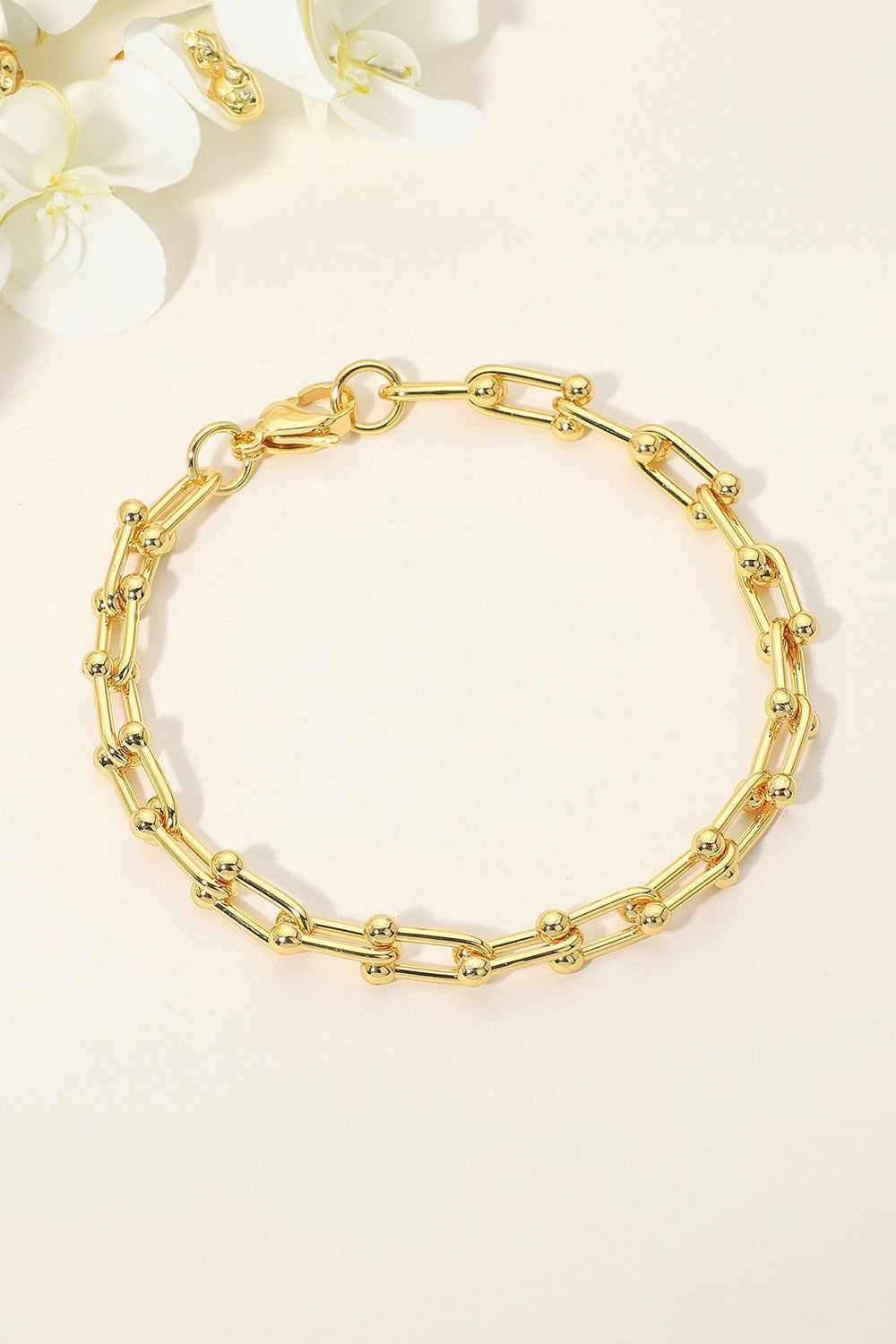 Small Link Horse Bit Chain Bracelet-Gold