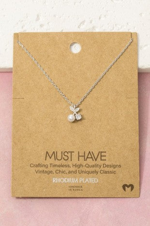 Pearl & CZ Cherry Must Have Necklace